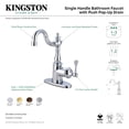 thumbnail image 7 of Kingston Brass FS7641BL English Vintage One-Handle 1-Hole Bathroom Faucet with Deck Plate and Push Pop-Up Drain in Polished Chrome, 7 of 7
