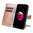 thumbnail image 4 of TECH CIRCLE Wallet Case For iPhone 7 / 8 / SE, Emboss Flower Premium PU Leather Magnetic Card Slots Flip Protective Kickstand Case with Wrist Strap for Apple iPhone 7 / 8 / SE 4.7",Rosegold, 4 of 8