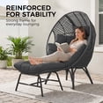 thumbnail image 6 of RADIATA Set of 2 Wicker Double Egg Chair with Ottomans, All-Weather PE Rattan Patio Stationary Chair with Thick Cushions, 420lbs Capacity, Gray, 6 of 10