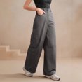 thumbnail image 2 of AINIYS Women's Casual Straight Leg Work Pants Versatile Soft Fabric Daily Wear Stylish Ideal for Office and Street Fashion Suit for Various Gray M, 2 of 9
