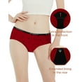 thumbnail image 3 of INNERSY Girl's Period Underwear Cotton Menstrual Panties for First Period Starter 3-Pack (8-10 Years,Red/Black/Dark Blue), 3 of 9