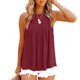 thumbnail image 3 of Camiseta sin mangas con espalda cruzada holgada, camiseta sin mangas de cuello alto para mujer, camiseta sin mangas de verano para mujer, chaleco con espalda cruzada probado profesionalmente, 3 of 4