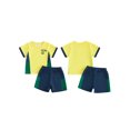 thumbnail image 2 of RUINIXCW Toddler Baby Boy Football Soccer Jersey Outfit Infant Baby Boys Fall Summer Clothes Crew Neck Short Sleeve Shirt and Shorts 2 Pcs Set, 2 of 8