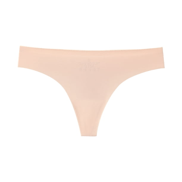 Gibobby Bikini elástico algodón Bragas sexy para mujer Tanga sin costuras (Beige, S)