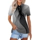 thumbnail image 2 of Blusas para las Mujeres Impresión Casual Manga Corta Turndown Collar Botón Superior, Tops Cortos para las Mujeres, 2 of 7