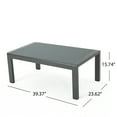 thumbnail image 5 of Doris Outdoor Aluminum Loveseat and Coffee Table Set with Cushions, Grey, Dark Grey, 5 of 7