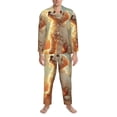thumbnail image 3 of Lsque Sunshine Golden Cloud Dog Pattern Long Sleeve Pajama Set for Men - Soft 2-Piece Sleepwear and Loungewear Set with Pockets, Comfy Nightwear-Large, 3 of 7