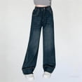 thumbnail image 2 of Bovxnpu Boys Wide Leg Capris Pants Girls Straight Denim Pants Elastic Waist Wide Leg Pants Pants, 2 of 8