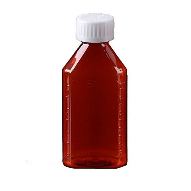 Oval Pharmacy Bottle for Liquid Medicine - Amber Medicine ...