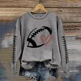 thumbnail image 4 of ADSSDQ Football Sweatshirts for Women Fall Workout Football Graphic Crew Neck Pullover Tops Casual Long Sleeve Game Day Hoodies FB05-Gray M, 4 of 4
