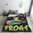 thumbnail image 5 of Frog Throw Blanket Just A Girl Frog Lover Gifts for Kids Adults Frog Decor Blanket Soft Fluffy Warm Cozy Plush Lightweight Fleece Home Blanket for Sofa Couch Bed Office Camping 40"X50", 5 of 6