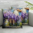 thumbnail image 3 of JEUXUS Printed on Both Sides Violin Flower Purple Violet Short Plush Pillowcase White, 3 of 5