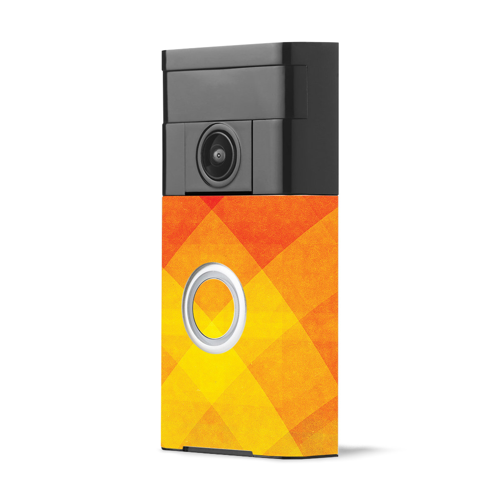 Skin Decal Wrap for Ring Video Doorbell sticker Orange Texture