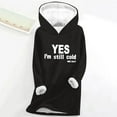 thumbnail image 2 of Feancey Womens Winter Hoodies Fleece Lined Warm Hooded Sweatshirts Casual Letter Print Pullover Comfy Fuzzy Thermal Tunic Tops Loungewear Black XXL, 2 of 4