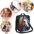 thumbnail image 5 of Honeii Colorful Haired White Horse Print Insulated Lunch Bag, Reusable Lunch Box for Adult, Leakproof Cooler Bag for Work Office Travel Picnic, 5 of 7