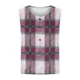thumbnail image 6 of Gamivast Women'S Plaid Vest Plus Size Fleece Casual Crew Neck Sleeveless Flannel Outerwear Lightweight Button Down Jackets with Pockets Winter Trendy Tops, 6 of 8