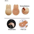 thumbnail image 5 of Spencer 2Pairs Women's Rabbit Ear Invisible Lifting Bras Reusable Silicone Nipple Covers Push Up Backless Bra "Black&Beige, Cup C/D", 5 of 6