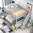 thumbnail image 3 of Tcbosik Full Over Full Bunk Bed With Two Drawers And Storage, Gray, 3 of 9