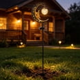 thumbnail image 6 of Cat Moon Solar Garden Stake Light, Outdoor Waterproof Half Moon LED Pathway Decor Crackle Hanging Glass Globe Ball Metal Crescent for Outside Yard Patio Lawn Outdoor Decor, 6 of 8