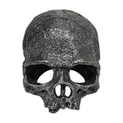 Resin Reptile Hideout for Tank Realistic Skull Decor for Terrarium Decorative Skeleton Head Hides and Caves for Fish Ball Python Axolotl Tarantula Black