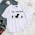 thumbnail image 5 of Camiseta de mujer Harajuku con dibujos de dinosaurios de los años 90, camisetas para mujer, cuello redondo, ropa de verano de manga corta blanca para mujer 2021 3XL, 5 of 5