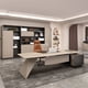 thumbnail image 3 of Designer Vanity Office Desk L Shaped Reception High Quality Boss Computer Desk Organizer Unique Mesa Escritorio Office Furniture My Lux Decor Round, 3 of 9
