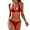 Red, variant on Women's Bikini Sets Two Piece Bathing Suits Sexy Halter Padded Bikini Swimsuits