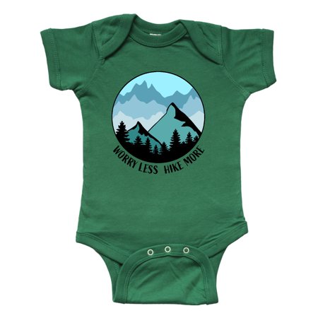 

Inktastic Worry Less Hike More with Mountains in Blue Gift Baby Boy or Baby Girl Bodysuit