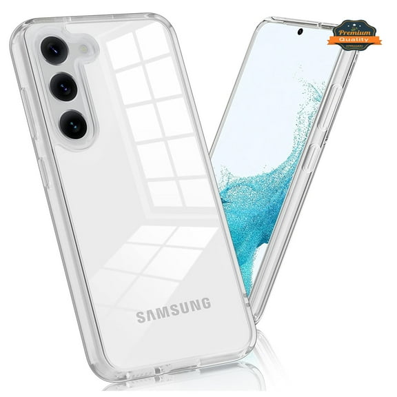 Xpression Case for Samsung Galaxy S23 Slim Transparent with TPU Rubber Bumper, Crystal Clear Hybrid Shockproof Hard PC Back Thin Cover [ Clear ]