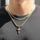 thumbnail image 3 of Cross Necklace For Men Boys Women Stainless Steel Layered Herringbone Chain Cross Pendant 4mm/5mm Double Chains Christian Religious Jewelry Gifts Fo, 3 of 5