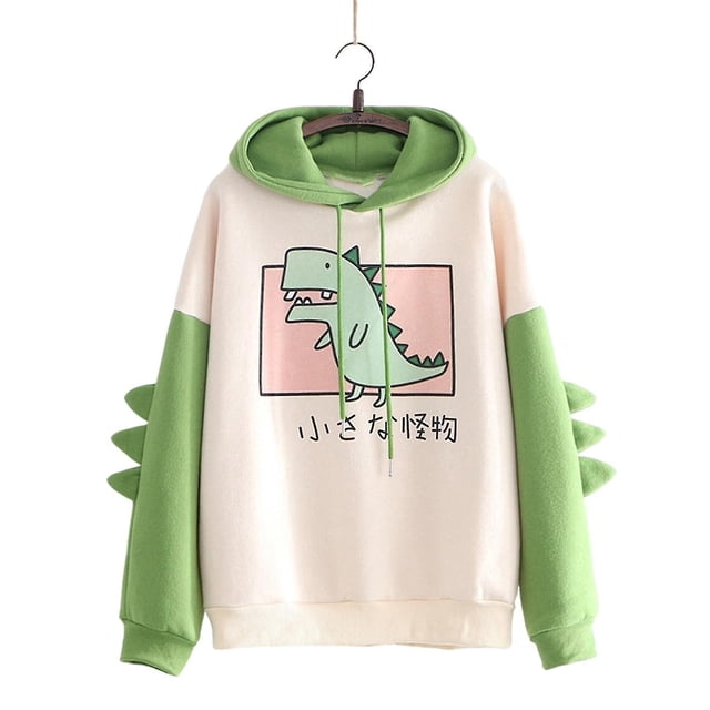 Sudaderas con capucha de manga larga con capucha de dinosaurio lindo para niñas adolescentes para mujeres para otoño primavera