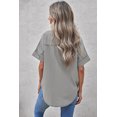 thumbnail image 3 of Women's Turn-down Collar Short Sleeve Denim Shirt, 3 of 20
