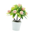 thumbnail image 4 of Plantas artificiales en maceta, pequeñas plantas falsas, decoración floral, planta en maceta falsa, frutal artificial para estante, baño, casa Durazno, 4 of 8