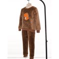 thumbnail image 4 of Fldy Toddler Boys Girls Warm Outfit Casual Sleepwear Long Sleeve Nightwear Loungewear 2 Piece Pajama Brown Dinosaur 130/3XL/16, 4 of 7
