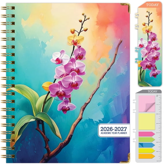 2026-2027 Excello Brands 8.5" x 11" Academic Year Hardcover Fashion Planner, Weekly/Monthly, 14 Month, Orchid