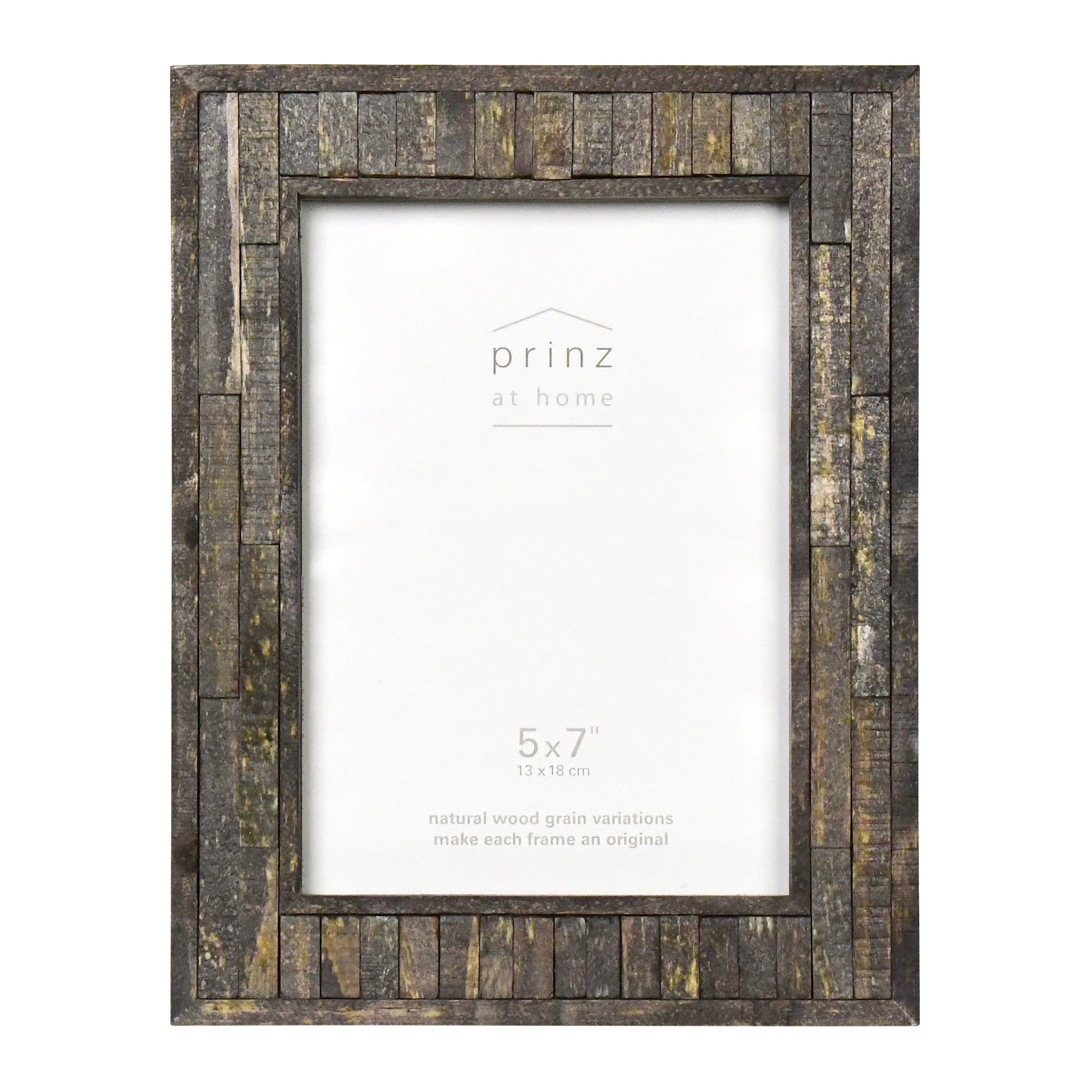 Prinz Pallet Light Black 5' x 7' Textured Natural Wood Tabletop Picture Frame