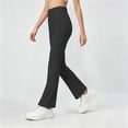 thumbnail image 6 of Hurxie Bootcut Leggings for Girls High Waist Soft Stretch Women Yoga Pants Teen Dance Running Black,11-12Years, 6 of 7