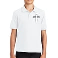 thumbnail image 4 of XQYLOS Tween Boys Girls Aestheti𝐜 Lapel Neck Shirt Short Sleeve Cross Print Tennis School 𝐔niform Collared Tops, 4 of 8