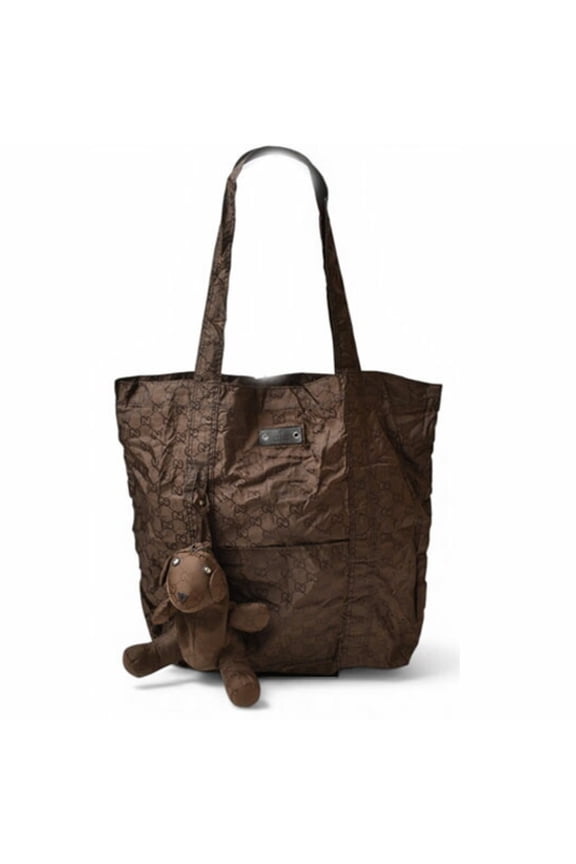 Pre-Owned Gucci bag, GUCCI GG nylon, teddy bear design, storage compartment, nylon pattern,...