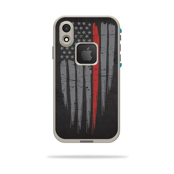MightySkins LIFIPXR-Thin Red Line Skin Decal Wrap for LifeProof Fre iPhone XR Case Sticker - Thin Red Line