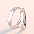 thumbnail image 5 of Anillo de pareja de plata esterlina S925, moda simple, creativo, diamante liso, anillo para hombres y mujeres, 5 of 5