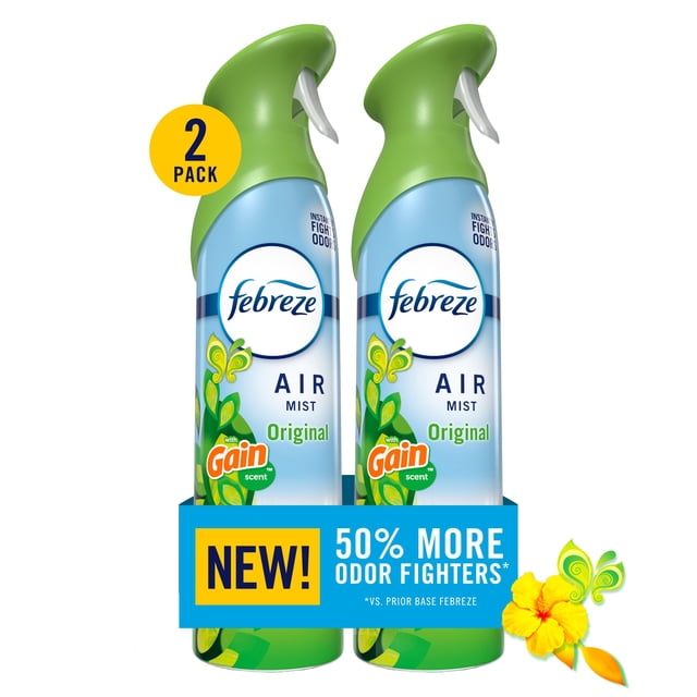 Febreze Air Mist, Air Freshener Spray, Odor Fighting Room Spray, Gain Original, 230g, 2pk