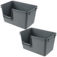thumbnail image 2 of Melontray 4 Pack Extra Large Plastic High Sides Cat Litter Box with Scoop, Open Top Cat Litter Pan Basin, 24.41" x 15.75" x 12.6", Gray, 2 of 10