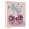 thumbnail image 2 of Pink Large Cherries 3 Ring Hardcover Binders 1.5in Round Rings for Letter-Size Folder Paper Organizer Pockets for Office Student Recipe, 2 of 9