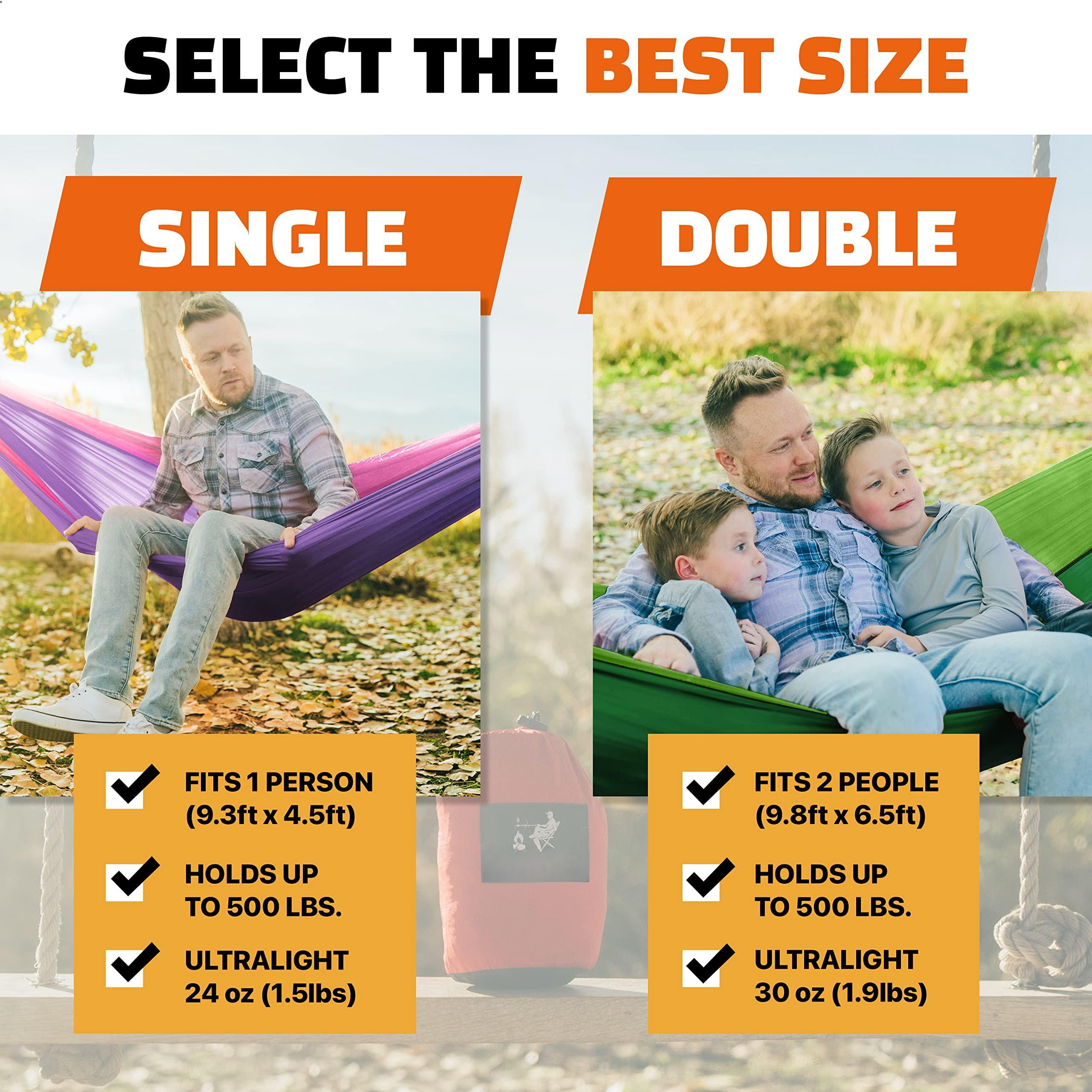 Camping Hammock For Adults & - Portable Hammocks Outside Hamacas Para Adultos Outdoor Single Double Two 2 Person Hamaca/hamacs/amacas Heavy Duty Tree Travel Hamock