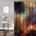 thumbnail image 2 of Orinice Galaxy Outer Space Shower Curtain, Colourful Outer Space Nebula Map &amp; Twinkling Stars Polyester Fabric Printed Bathroom Curtain Includes Hook Set 36x72, 2 of 7