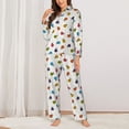 thumbnail image 2 of Kdxio Cute Ladybugs Women's Pajama Sets Long Sleeve Button Down Sleepwear Nightwear Soft Pjs Lounge Sets-Small, 2 of 7