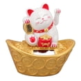 thumbnail image 4 of Adorno de gato de la suerte de energía solar Estatua de gato de la suerte con mano que saluda con la mano para la decoración del tablero de instrumentos del automóvil del hogar MLY23028 Bolsa de, 4 of 10