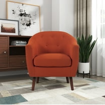 OakvillePark Vesper Fabric Upholstered Accent Chair, Orange