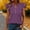 *Purple, variant on ClodeEU Women’s V Neck Puff Short Sleeve T Shirt with Button ,Casual Solid Color Top Army Green,Women's Plus L